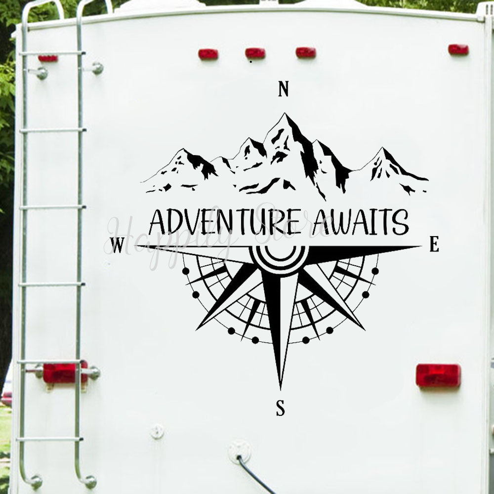Outdoor Adventure Ideas - Autocollants muraux Adventure Awemberg pour camping-car,