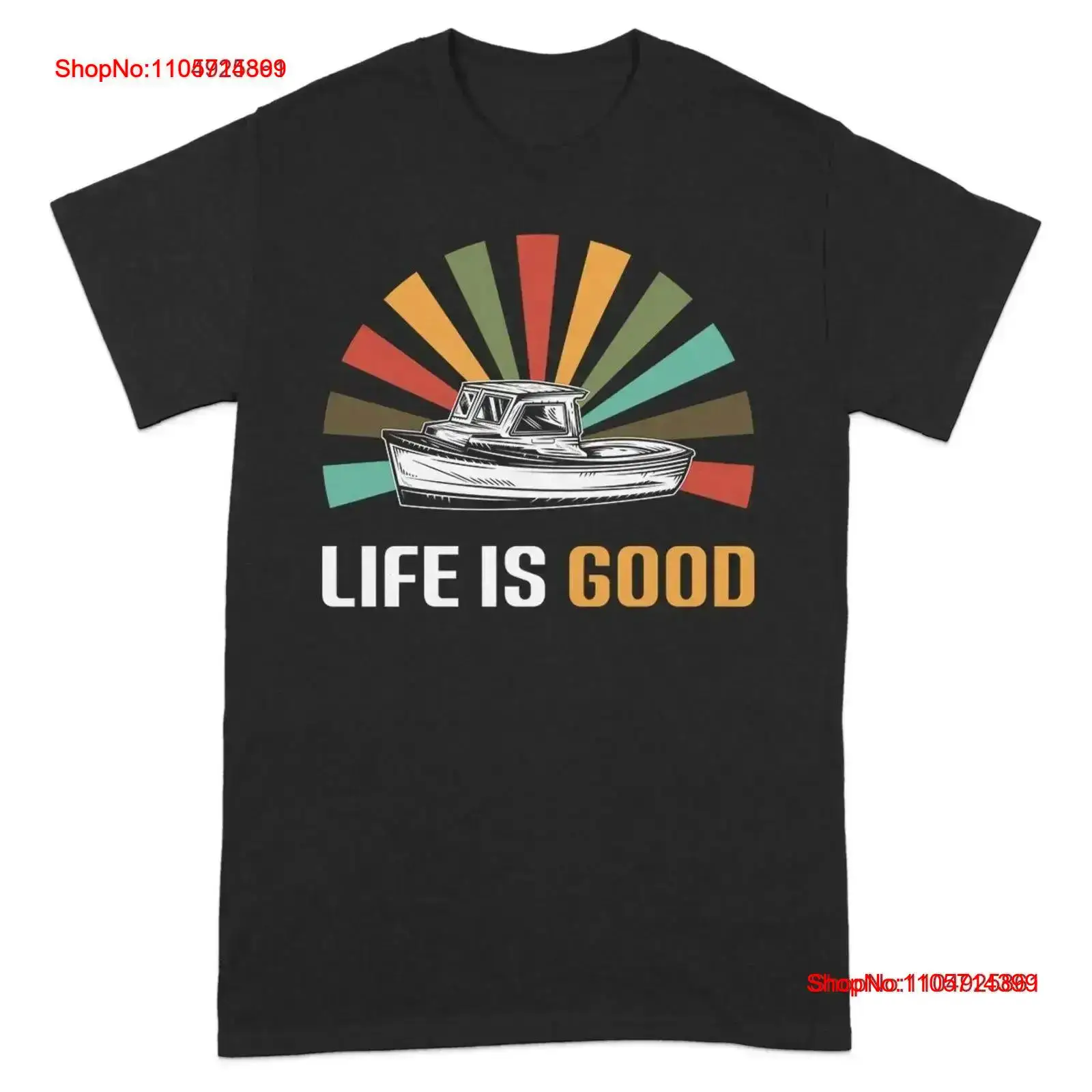 Outdoor Adventure Ideas - T-shirt de pêche rétro Sunburst pour