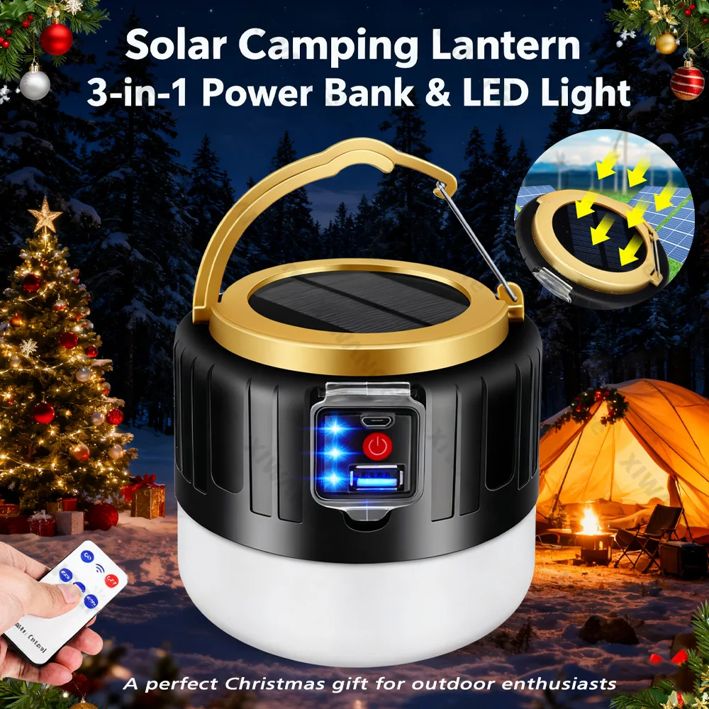 Outdoor Adventure Ideas - Lanterne de camping solaire tout-en-1 avec