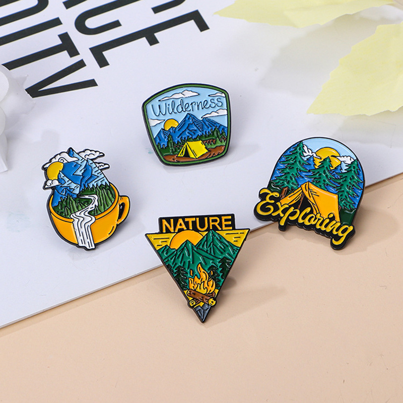 Outdoor Adventure Series - Broche commémorative d'aventure de voyage, emblème