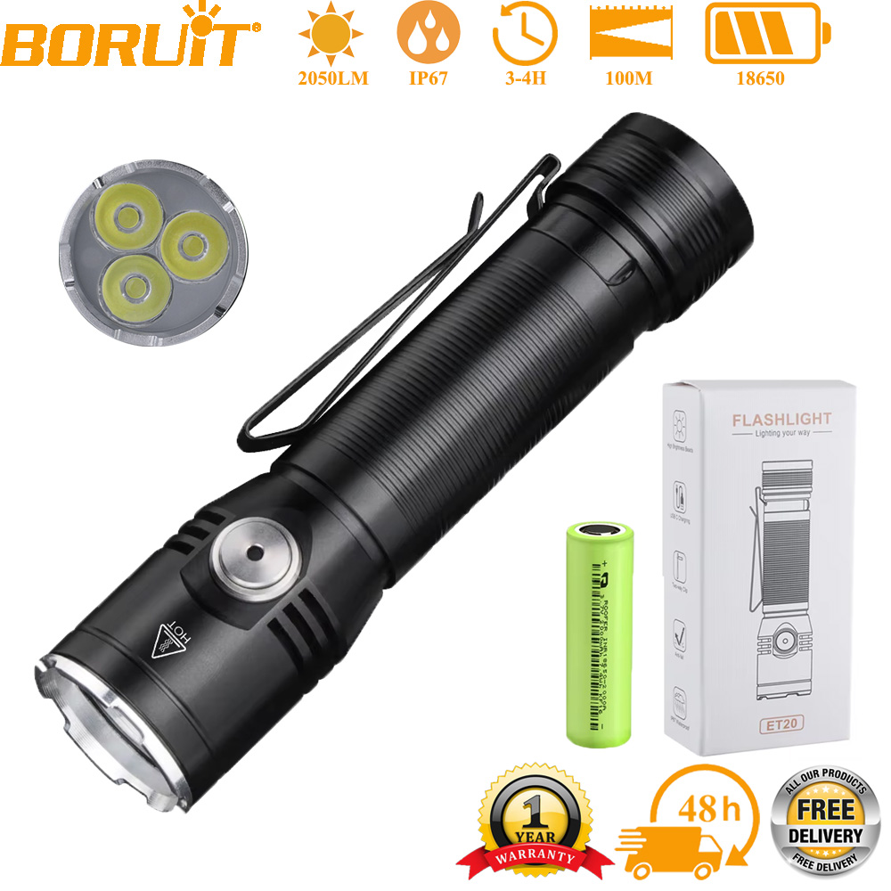 BORUiT 2050LM ET20 Lampe torch - Outdoor Adventure Inc avis et prix