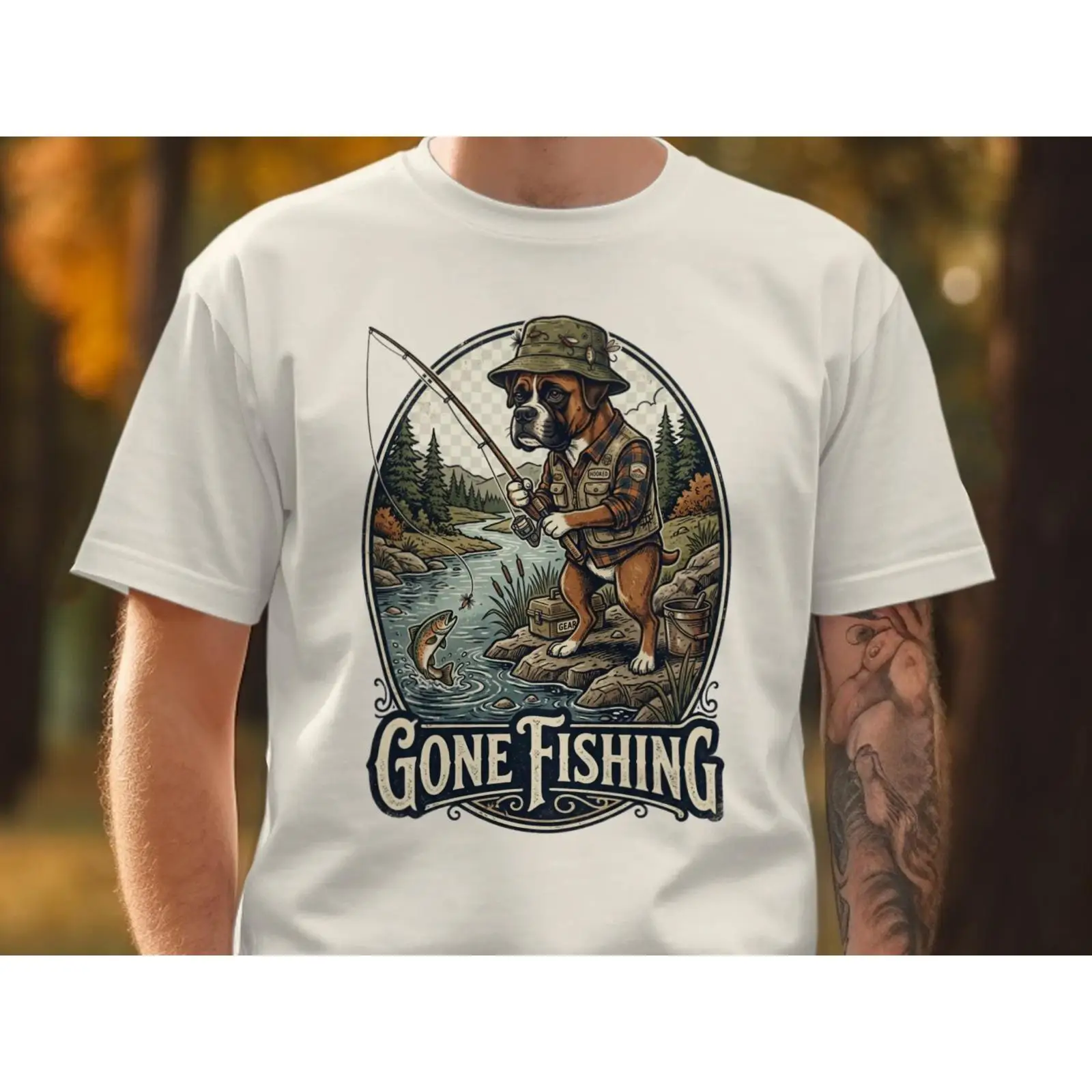 T-shirt « Gone Fishing » drôle - Outdoor Adventure Ideas avis et prix
