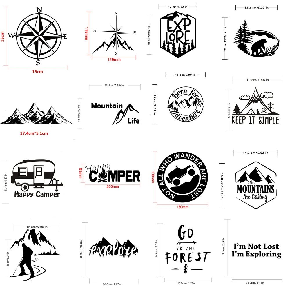 Autocollants de voiture en vin - Outdoor Adventure Series avis et prix
